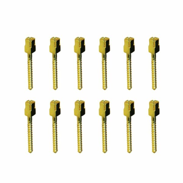 Штифт латунный позолоченный внутриканальный ФОРМА ШВП №L1, анкерный, для реставрации коронки зуба, цилиндр, D=1.05 мм, L=12 мм, 12 шт - фото 0