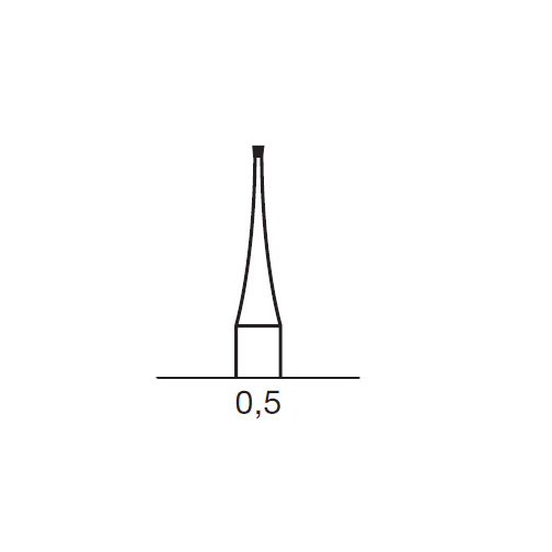 Бор твердосплавный CB 30, конус обратный, D=0.6 мм, L=0.5 мм, HP, синий - фото 1