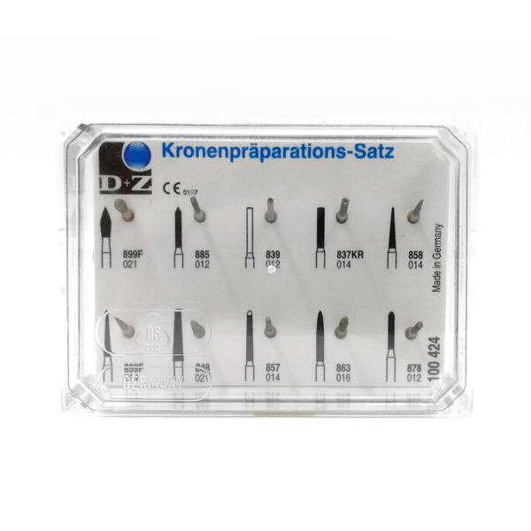 Crown Preparation Set - набор алмазных боров для препарирования под коронку, 10 шт - фото 4