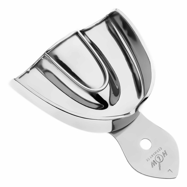 Ложка оттискная HLW, полная, без перфорации, верхняя челюсть, размер L, сталь, 1 шт - фото 0