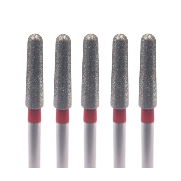 Бор алмазный Ecoline E 856, конус закругленный, D=1.8 мм, FG, красный, 5 шт - фото 0