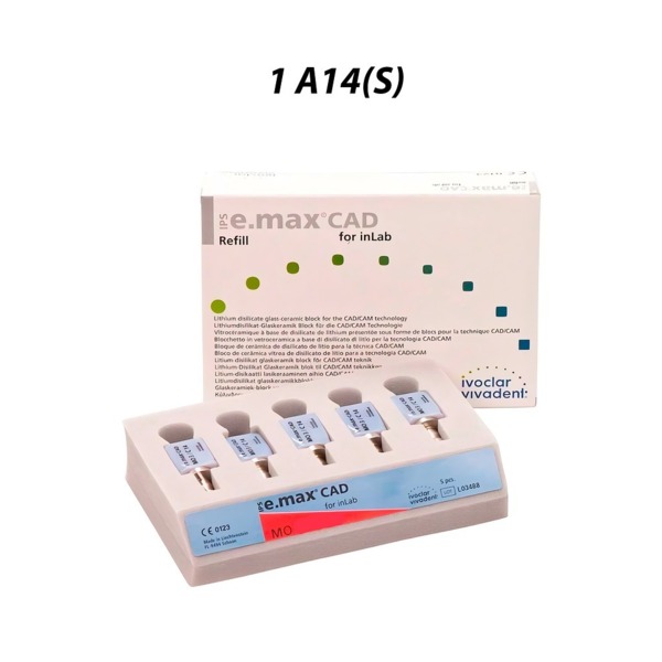 IPS e.max CAD CER/inLab MO - блоки из стеклокерамики, цвет 1 A14 (S), 5 шт - фото 0