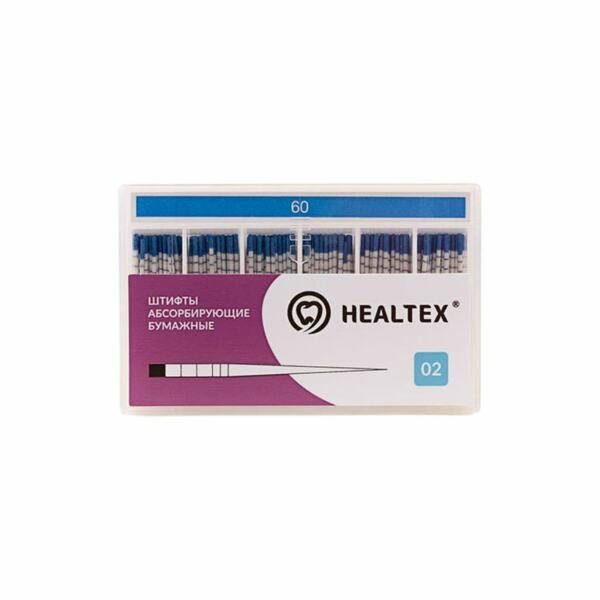 Штифты бумажные Healtex, абсорбирующие, с маркировкой длины, №60/.02, 200 шт - фото 0