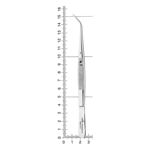 Пинцет анатомический HLW College 22-4*, изогнутый, с зажимом, 150 мм - фото 4