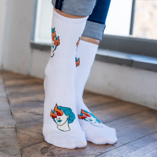 Носки мужские, "Огонь в глазах", белый, 41-45 - фото 3