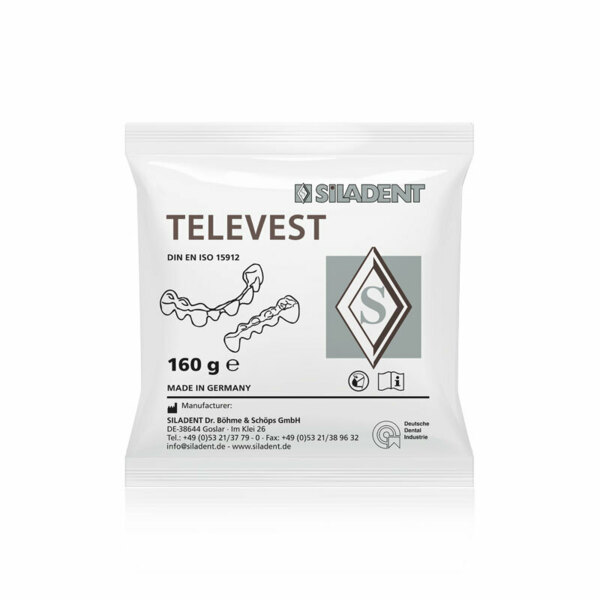 TeleVest - паковочная масса для коронок и мостов, 5 кг коробка (32 х 160 г)