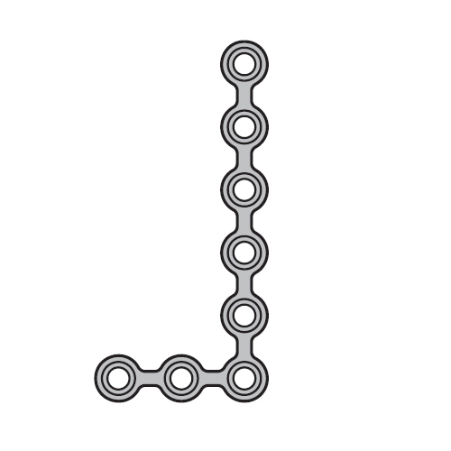 Микропластина L-образная, длинная, левая, толщина 0.6 мм