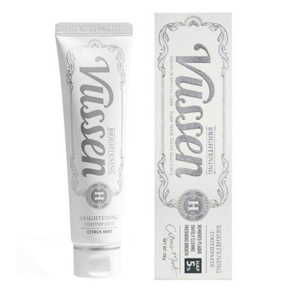 Набор зубных паст Vussen W "Цитрусовая свежесть" и Vussen H "Цитрусовая мята", отбеливающая, 2х120 г - фото 3
