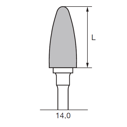 Бор твердосплавный CC 251 MX, почка, закругленный, D=6.0 мм, L=14.0 мм, HP - фото 1