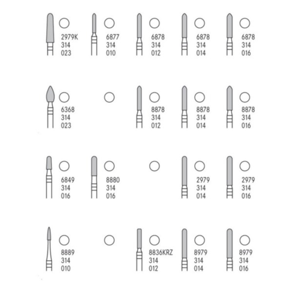 Набор боров Komet Dental для препарирования, по методике доктора Рыбалка, 17 шт - фото 0