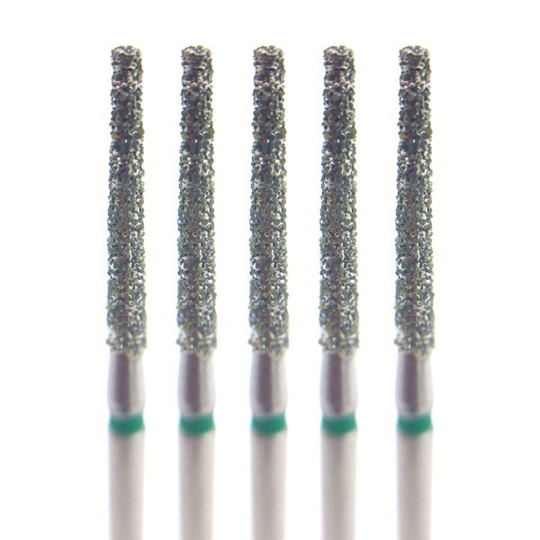 Бор алмазный 848G, конус усеченный, D=1.4 мм, L=10.0 мм, FG, зеленый, 5 шт - фото 0