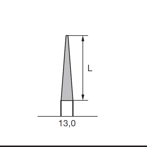 Бор твердосплавный CC 251 VFX, заостренный, D=2.3 мм, L=13.0 мм, HP, желтый - фото 1