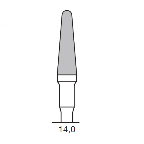 Бор твердосплавный CC 79 QX, конус закругленный, D=4.0 мм, L=14.0 мм, HP, черный + зеленый - фото 1