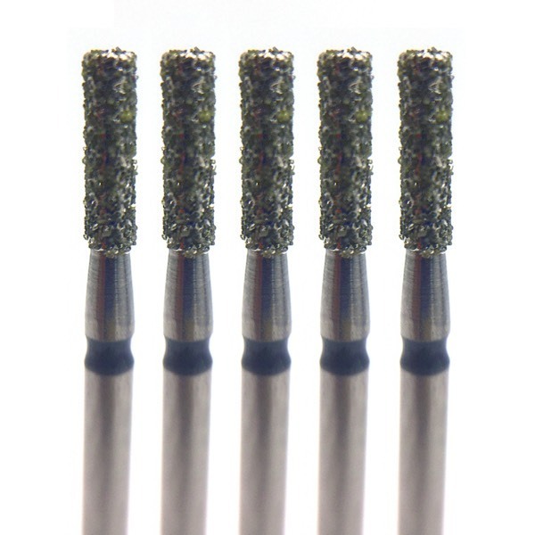 Бор алмазный 837SG, цилиндр плоский, D=1.4 мм, L=6.0 мм, FG, черный, 5 шт - фото 0