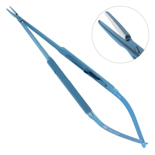 Иглодержатель микрохирургический, прямой, игла 6/0, 1 мм, длина 180 мм - фото 0