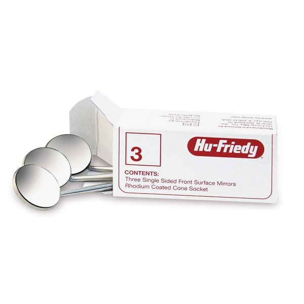 Зеркало Hu-Friedy #5, родиевое, двустороннее, коническое, двойная американская резьба, 24 мм, 3 шт - фото 0