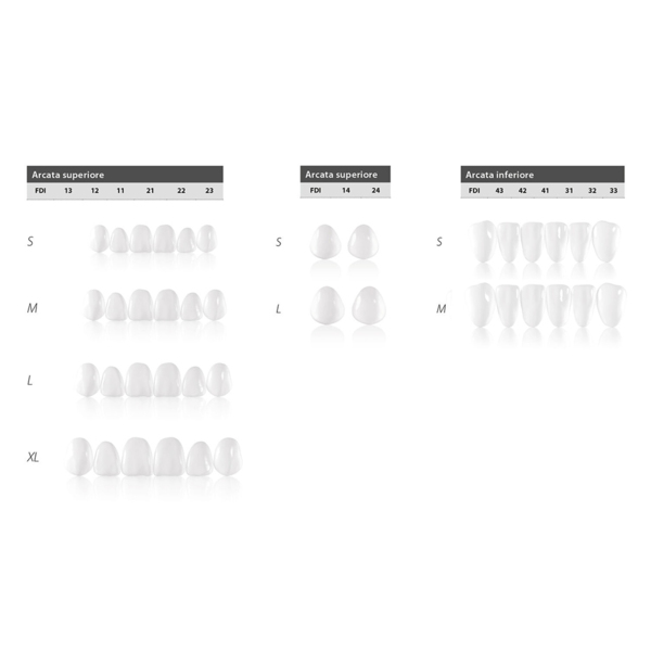 Componeer Set upper - гарнитур виниров для верхней челюсти (11, 12, 13, 21, 22, 23), размер M, цвет Enamel Universal, 6 шт - фото 2