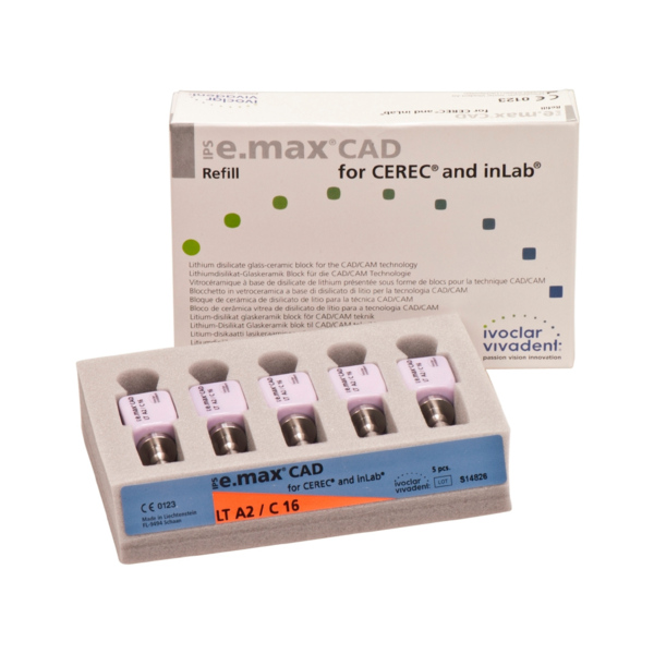 IPS e.max CAD CEREC/inLab LT - блоки из стеклокерамики, цвет A2 C16, 5 шт - фото 1