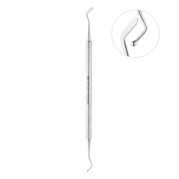 Гладилка-штопфер Nopa Instruments №3, двусторонняя, для внесения медикаментов и уплотнения композита, универсальная, шарик, 160 мм, сталь, 1 шт - фото 0