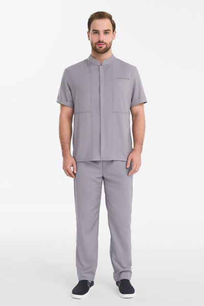 Рубашка мужская на молнии Тезис TZ700, серо-бежевый, 50 - фото 3