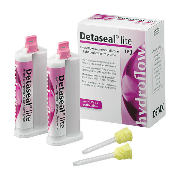 Detaseal hydroflow lite - корригирующий материал для снятия точных оттисков, стандартная упаковка, 2 х 50 мл - фото 0