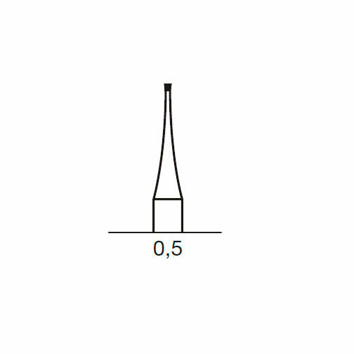 Бор твердосплавный CB 2, конус обратный, D=0.6 мм, L=0.5 мм, FG, синий - фото 1