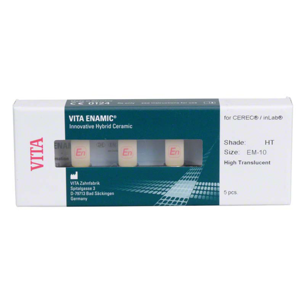 VITA ENAMIC for inLab - блоки из гибридной керамики, высокая прозрачность, цвет 0M1-HT, размер EM10, 5 шт - фото 0
