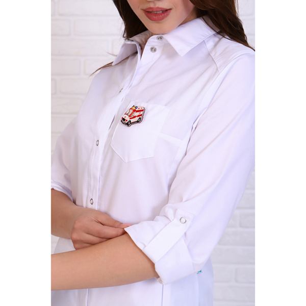 Халат женский 256, длинный рукав, белый, 48 - фото 2