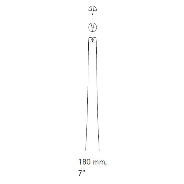 Пинцет хирургический Aesculap, стандартный, зубчики 1х2, 180 мм - фото 1