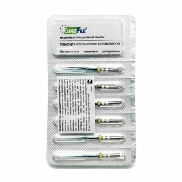 Файлы машинные Eurofile DH-Files, универсальный, 25 мм, №15/.06, никель-титан, 6 шт - фото 1