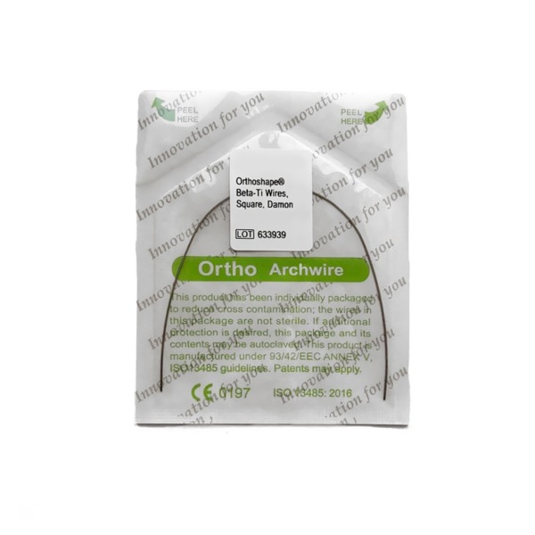 Дуга ортодонтическая IMD Beta-Ti 0.019x0.025", сечение прямоугольное, форма Damon, нижняя челюсть, 1 шт - фото 1