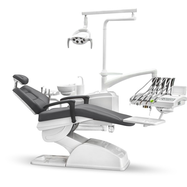Стоматологическая установка AY-A 3600, верхняя подача, премиум обивка, французский серый - фото 0