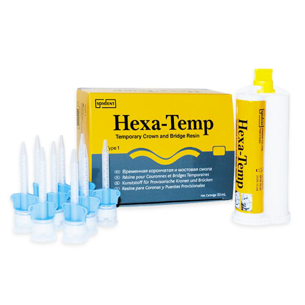 Hexa-Temp — самоотверждаемый материал для временных коронок и мостов, цвет TW, 50 мл/76 г х 1 картридж - фото 0