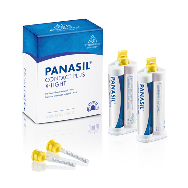 Panasil contact plus X-Light - корригирующий материал, очень жидкотекучий, фиолетовый, 2x50 мл + 8 смесителей