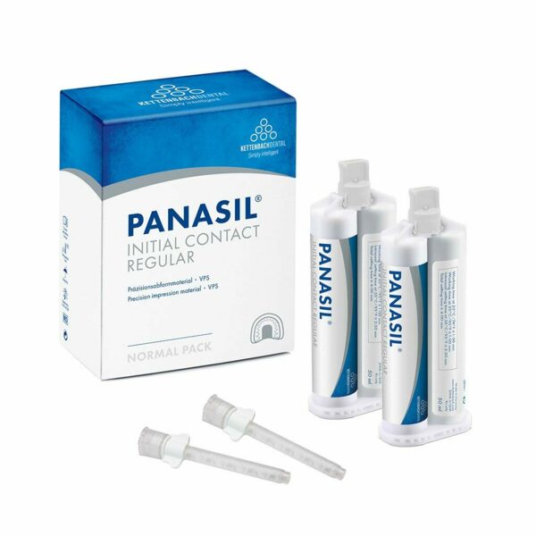 Корригирующий материал Kettenbach Panasil initial contact Regular, на основе А-силикона, жидкотекучий, серый, 2x50 мл + 6 канюль