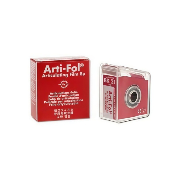 Фольга артикуляционная Bausch Arti-Fol, односторонняя, красная, в раздаточном устройстве, 8 мкм, 22 мм х 20 м, 1шт - фото 1