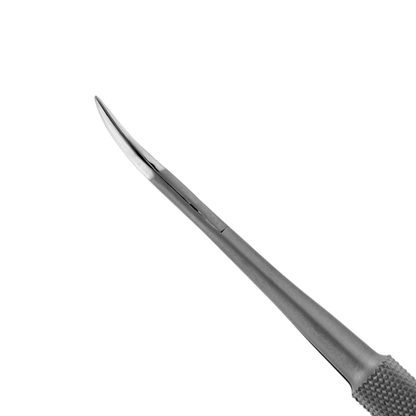 Ножницы микрохирургические, плавноизогнутые, остроконечные, лезвия изогнуты по радиусу вверх, длина 165 мм - фото 2