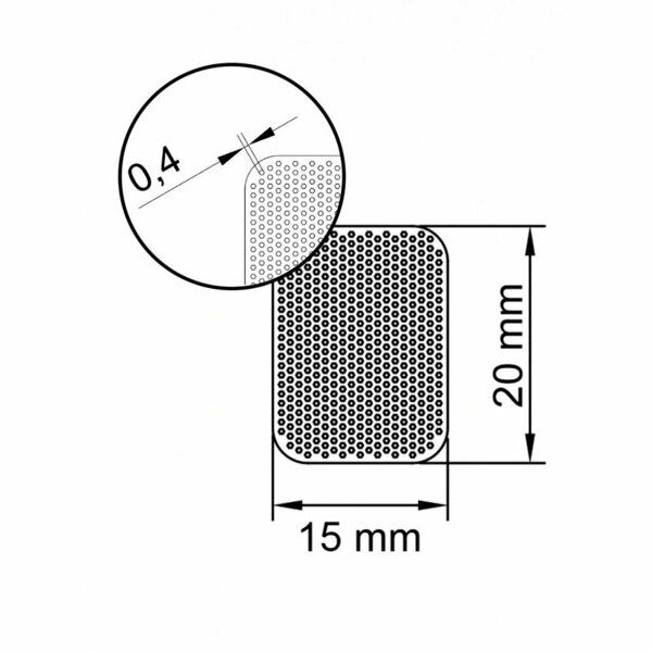 Пластина титановая EndoCarbon, перфорированная, 15х20 мм, D=0,4 мм, 1 шт - фото 1
