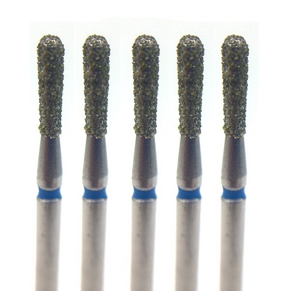 Бор алмазный 808R, груша, D=1.4 мм, L=5.0 мм, FG, синий, 5 шт - фото 0