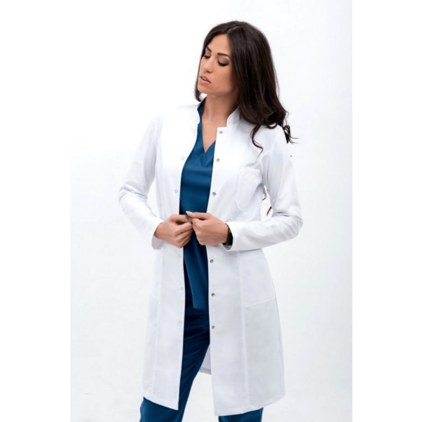 Халат женский BS813 на кнопках, белый, 50 - фото 1