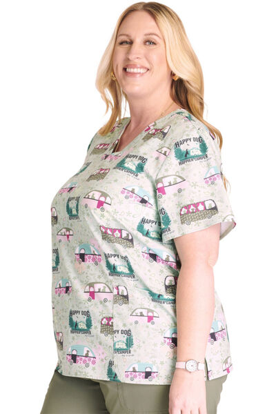 Топ женский Tooniforms TF738, принт "Кемпинг", зеленый, M - фото 3