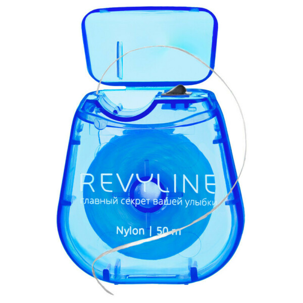 Зубная нить Revyline, нейлон, вощеная, мятная, синяя, 50 м - фото 3