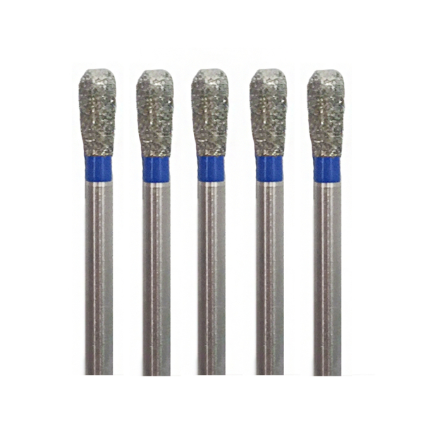 Бор алмазный Ecoline E 830 RL, груша удлиненная, D=2.1 мм, FG, синий, 5 шт - фото 0