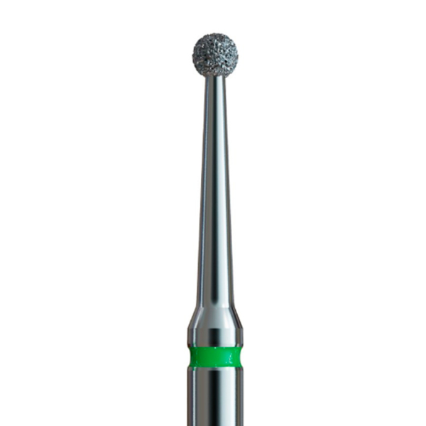 Бор алмазный 801L, шаровидный удлиненный, D=1.4 мм, FG, зеленый - фото 0