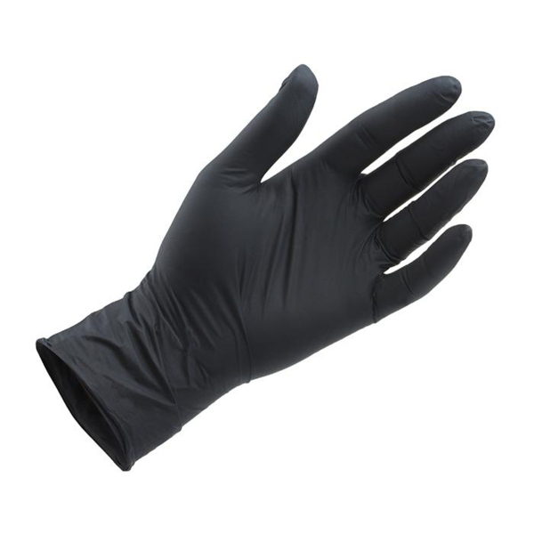 Перчатки нитриловые, текстурированные, черные, размер M, 100 шт - фото 0