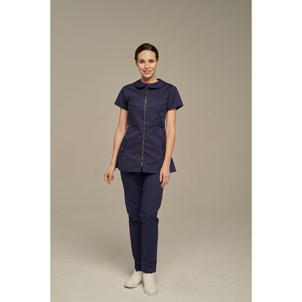 Туника женская Dr. Nice на молнии, с воротником, синий, 42 - фото 1