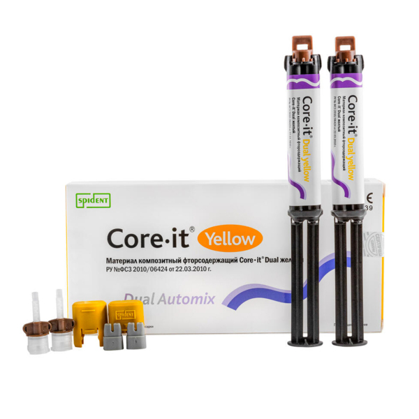 Core it —  композитный материал двойного отверждения, желтый, шприц 10 г х 2 шт - фото 0