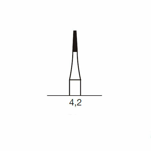 Бор твердосплавный CB 33, конус плоский, с зубцами, D=1.0 мм, L=4.2 мм, FG, синий - фото 1